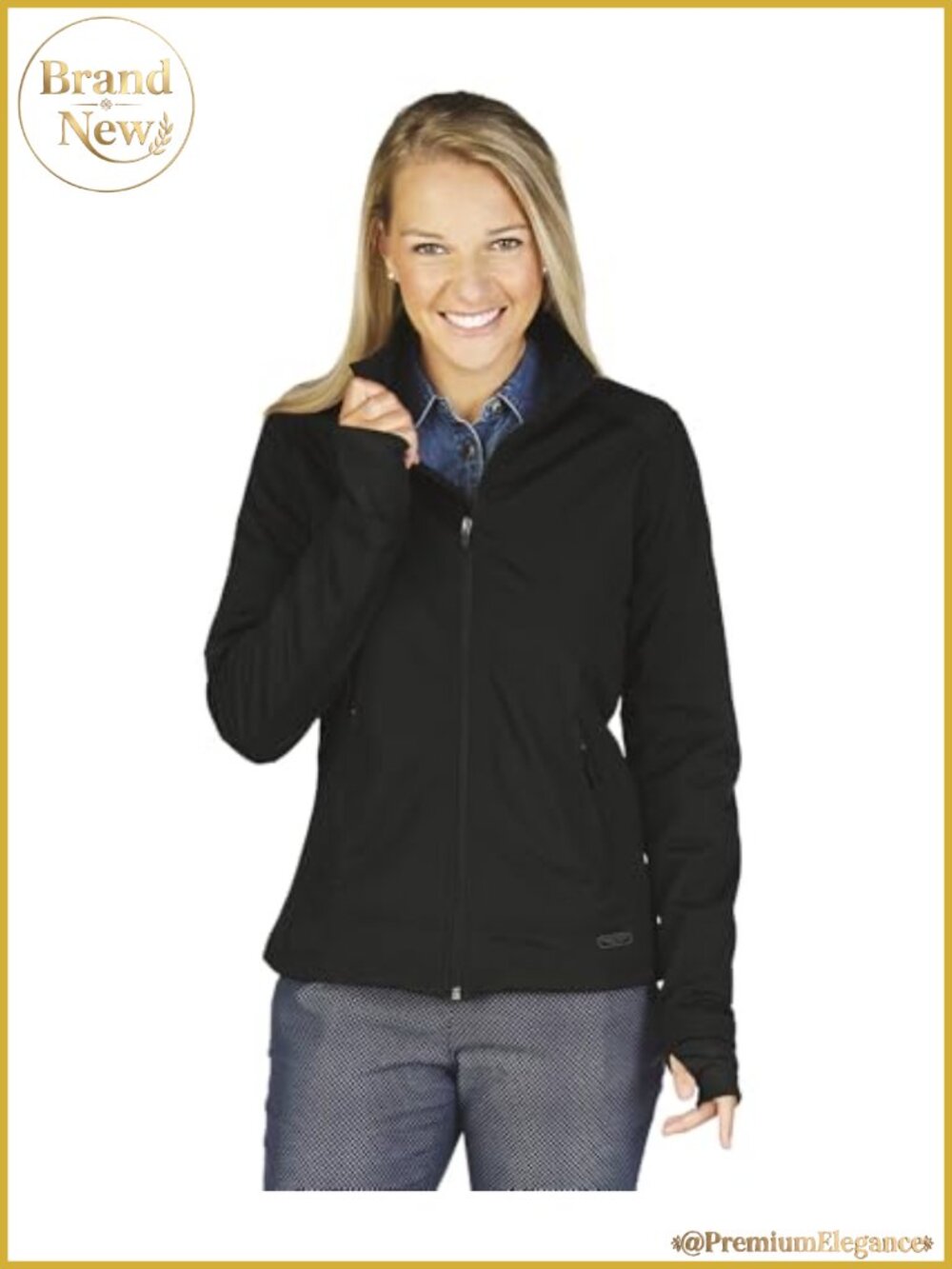 Women's Stretch Soft Shell Jacket Lightweight Water-Resistant